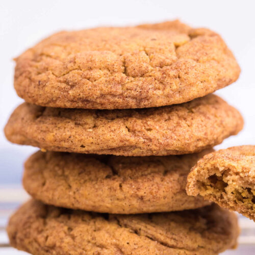 pumpkin snickerdoodles stacked on top of each other